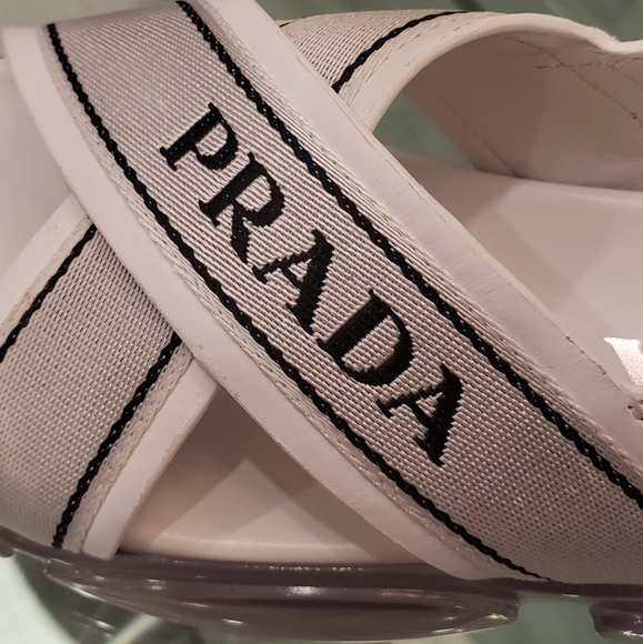 EUC - Prada white and clear casual platform sandals - Picture 8 of 14